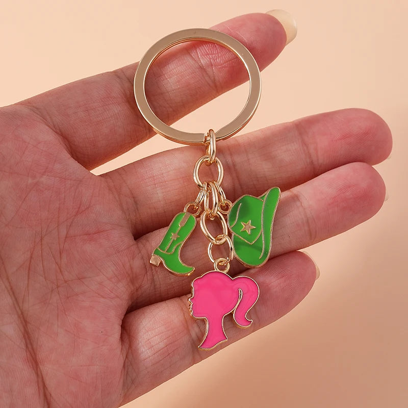 Fashion Women Hat Shoe Pendants Keychain for Car Key Handbag Purse Hanging Keyrings Accessories DIY Jewelry Gifts