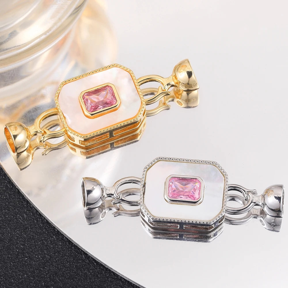 Juya 18K Gold Silver Plated Wedding Decorations Connect Fastener Closure Clasps Accessories For DIY Beads Pearls Jewelry Making