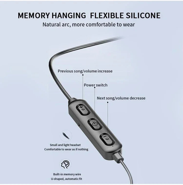 For iphone Hanging Neck Bluetooth 5.0 Wireless Sports Headset Ear Headset Bluetooth Headphones Earbuds Earphone With Mic