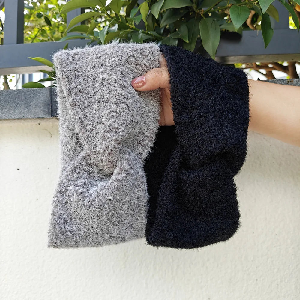 Winter Woolen Headbands Soft Elastic Ear Warmer Cross Headwrap Turban Wide Brim Headwear for Women Girl Fashion Hair Accessories