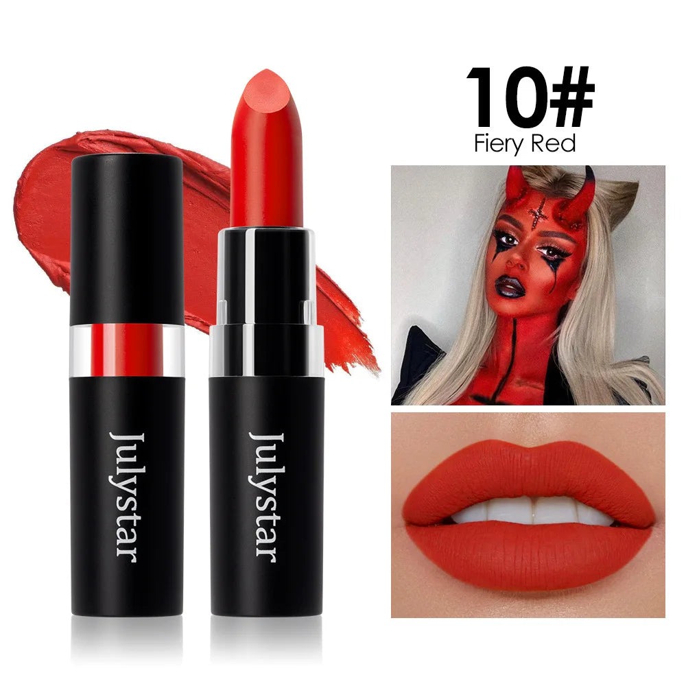 12 Color Halloween Makeup Kit, Face Body Paint & Matte Lipstick, Cruelty Free Lip Palette for Halloween Party Cosplay Costume