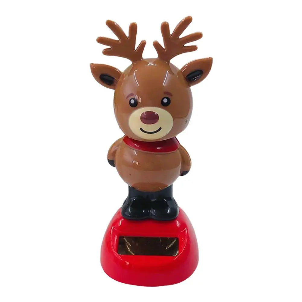 Christmas Car Decoration Solar Dancing Santa Claus Car Ornament Tree Elk Snowman Bobblehead Doll Merry Christmas Gift Accessory
