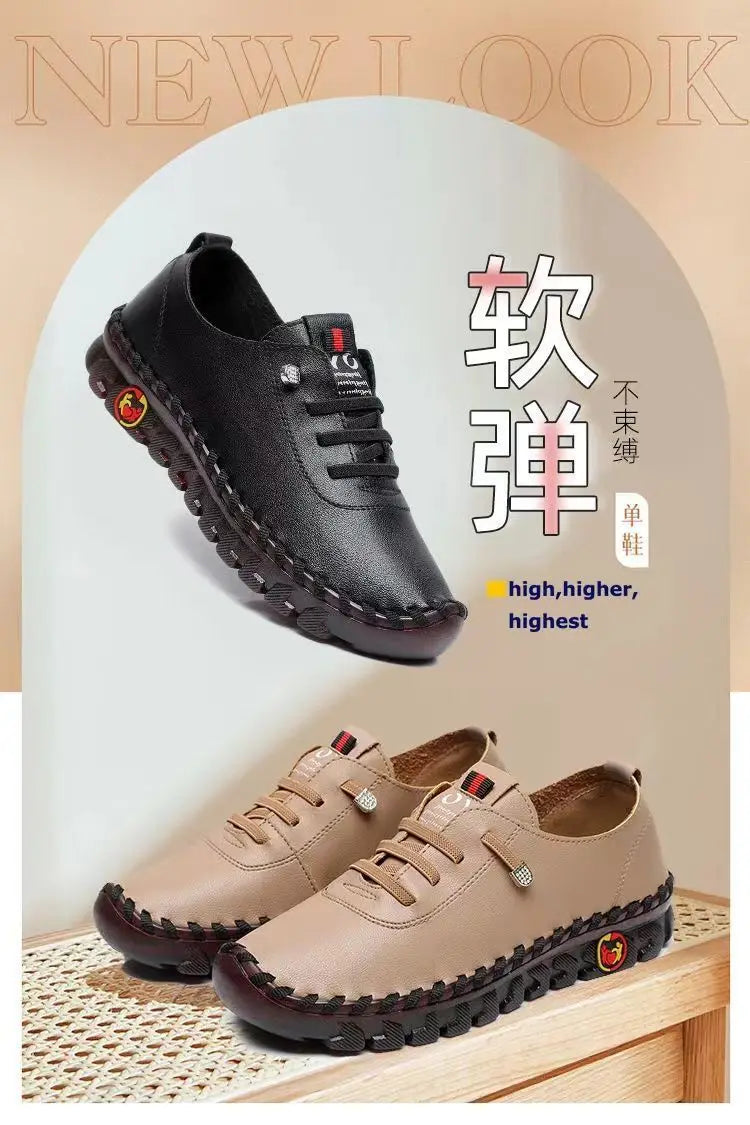 Spring Shockproof Orthopedic Shoes For Women Autumn Lace Up Flats Women's Loafers Ladies Comfort Moccasins Female Driver Shoes