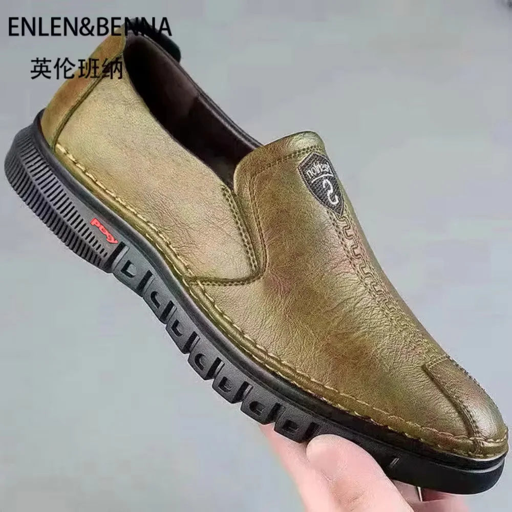 Men's shoes comfortable fashion synthetic leather shoes soft sole soft surface non-slip men's leather shoes