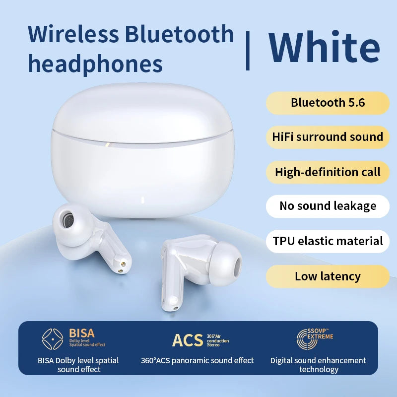 Earphone bluetooth Bluetooth headphonesTWS wireless Bluetooth earphones with long battery life, in-ear design, Bluetooth 5.6