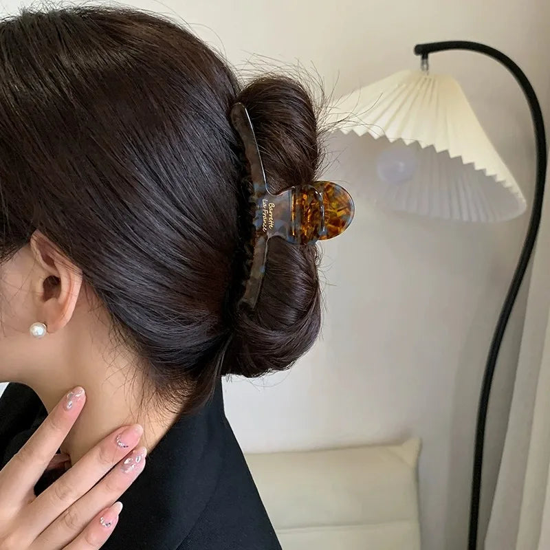 Women Acetate Leopard Hair Claw Hair Claws Chic Barrettes Crab Hairpins Styling Clips Girls Lady Headwear Hair Accessories