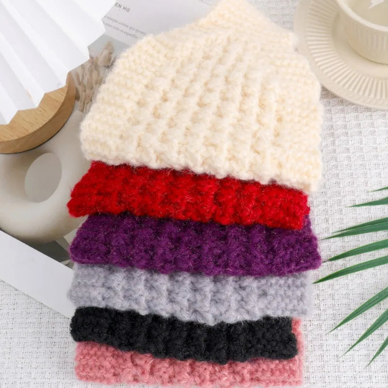 Winter Warm Knitted Headband Windproof Wool Knitting Warm Hair Band Cold Autumn Cover Ears Thermal Headwear Hair Accessories
