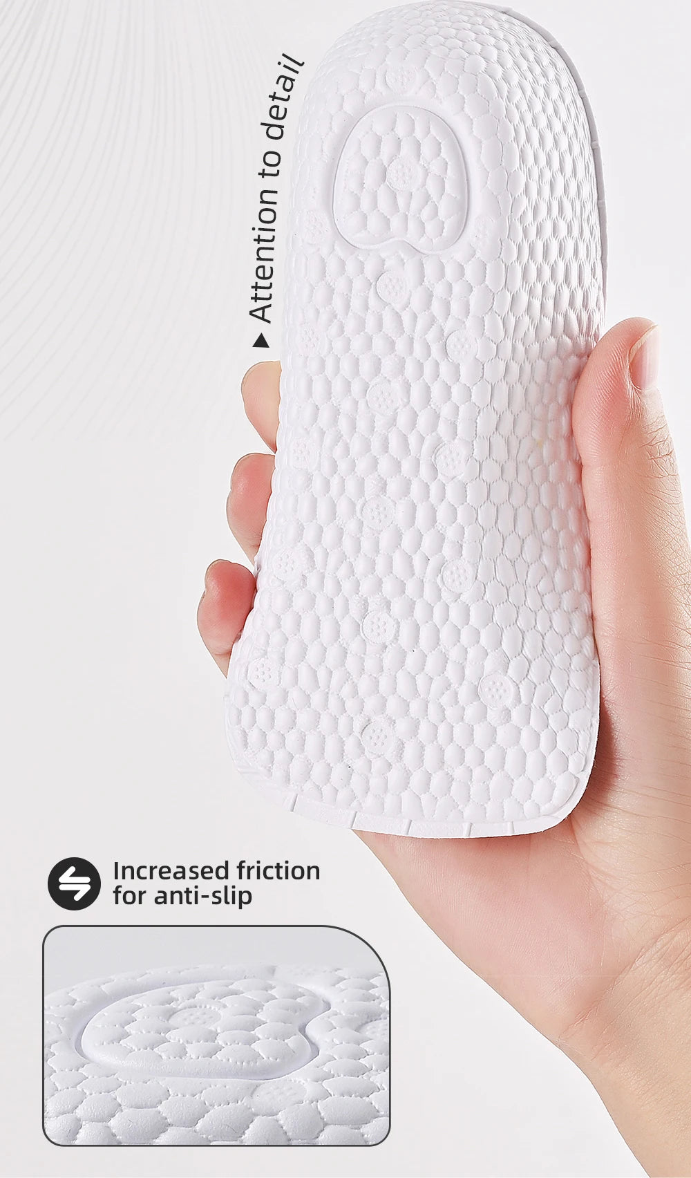 Arch Support Height Increase Insoles Half Pads Orthopedic Breathable Memory Foam 7 Points Lifts Shoe Pads Flat Feet Support