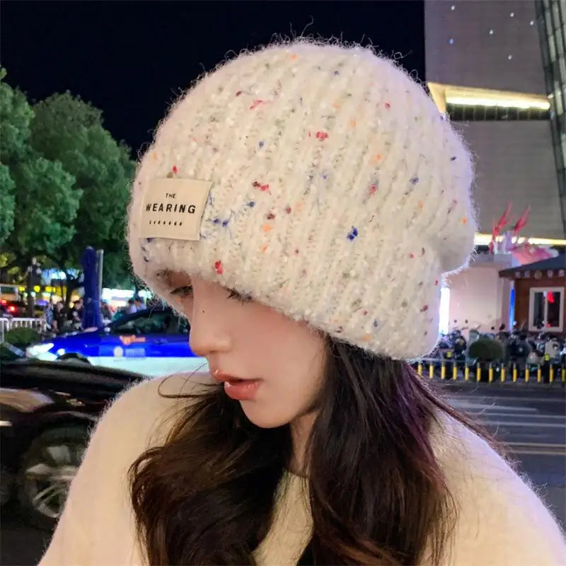 Winter Hats For Women Beanie Baggy Cap Knitted Ear Protection Keep Warm Windproof Casual Cold Proof Bonnet Winter Cap Candy