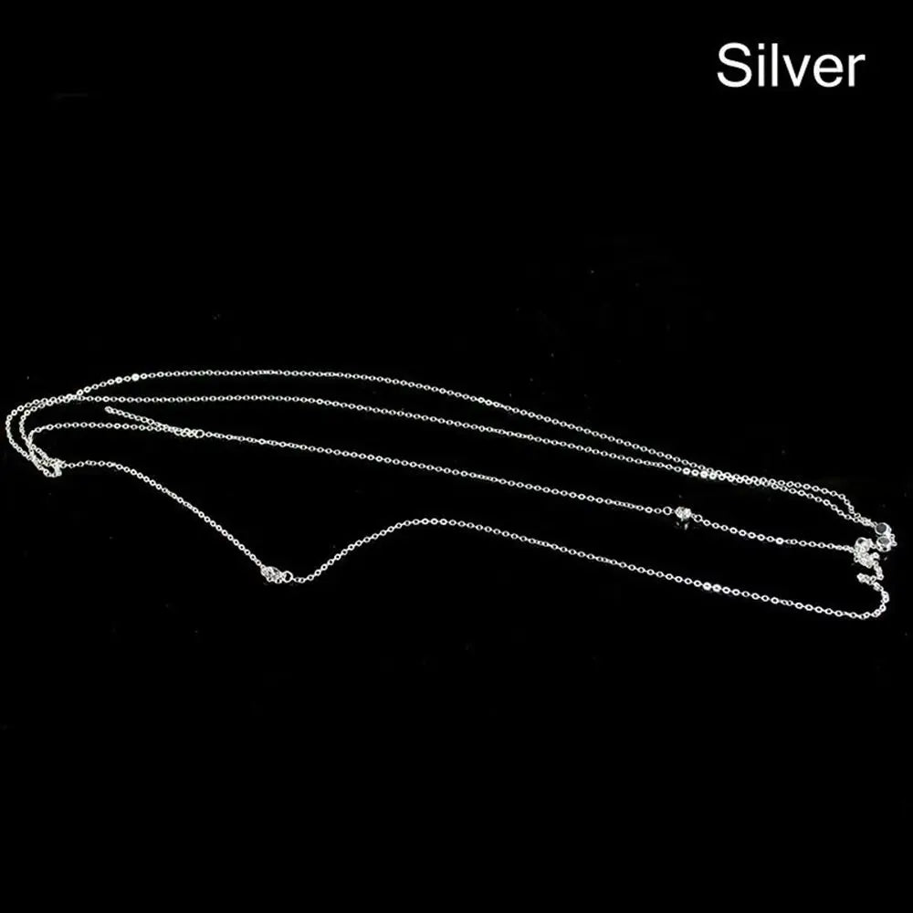 Gold Women Accessories Simple Chain Beach Harness Pendant Necklace Bikini Crossover Waist Belly Harness Body Chain Necklace