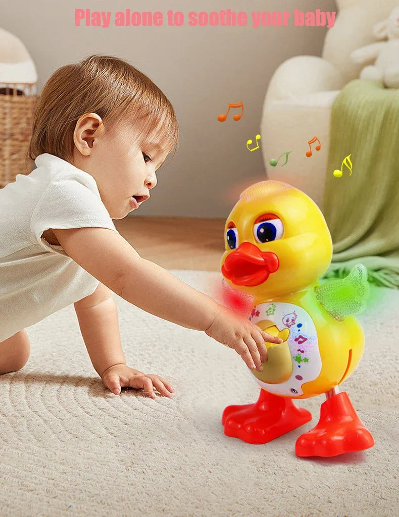 Electronic Toys Dancing Duck Funny Blink Eyes Flashing Light Shake The Body Cute Musical Cartoon Animal Educational Toy Kid Gift