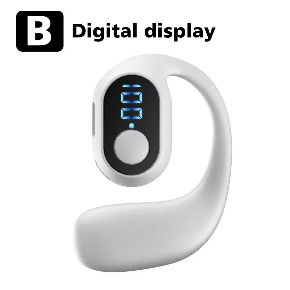 Bluetooth 5.4 Headphone Wireless Ear Hook Earphone LED HiFi Stereo Noise Reduction Clip Headset Waterproof Earbud For Phone New