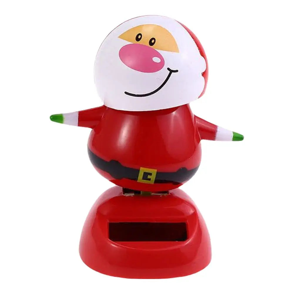 Christmas Car Decoration Solar Dancing Santa Claus Car Ornament Tree Elk Snowman Bobblehead Doll Merry Christmas Gift Accessory