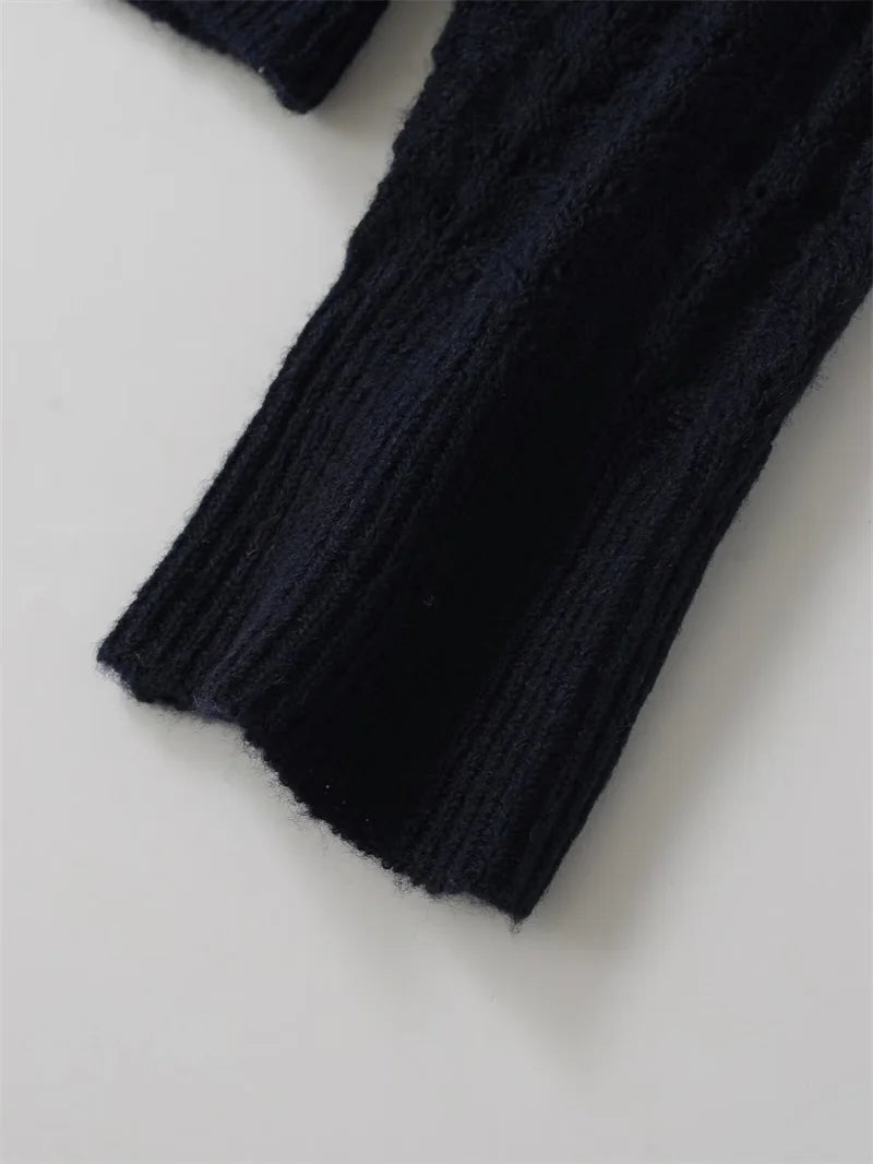 Women's Jacket 2025 Autumn New Style Black Long Sleeve Round Neck Simple KNIT Cardigan Jacket Casual Fashion Versatile