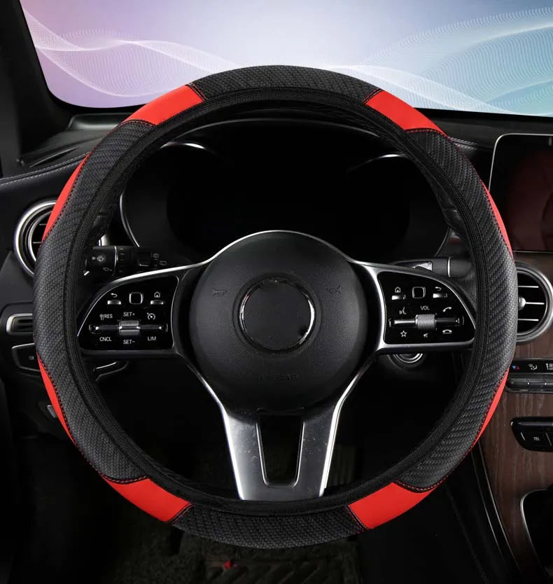 Non-inner-ring Automobile Steering Wheel Cover Leather Four Seasons for Spring Summer Autumn Winter for Men and Women