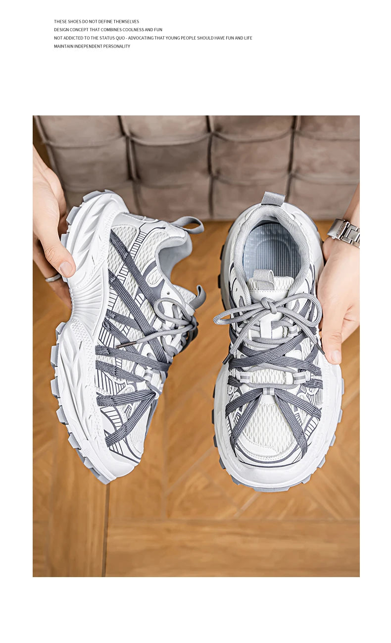 Men's Shoes Fashion White Sneakers For Men Lace up Skateboard Board Shoe Thick Sole Versatile Vulcanized Shoes Zapatillas Hombre