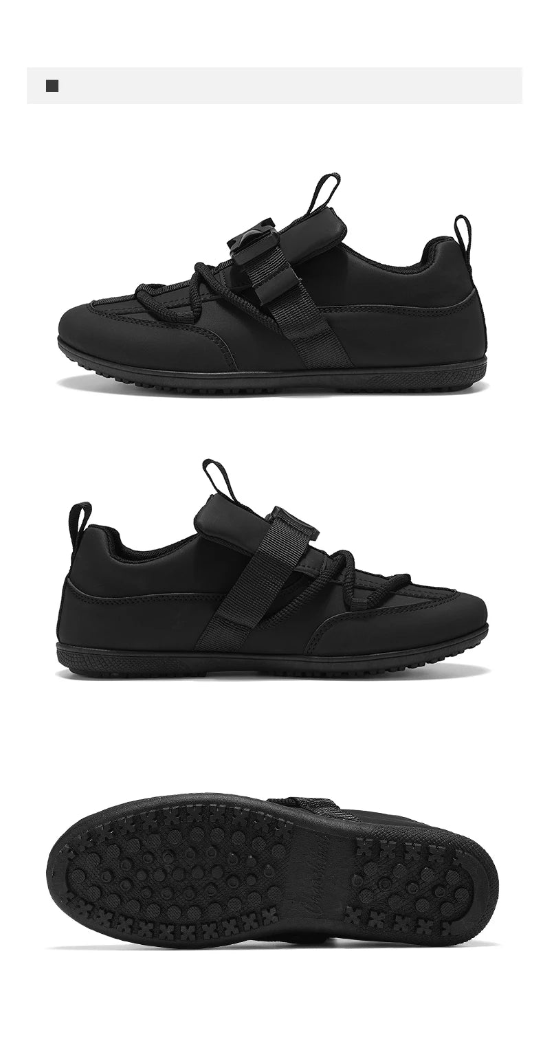 2025 Fashionable Men's Shoes Men Vulcanized Sneakers Leather Casual Shoes Slip-On Walking Travel Shoes Flat Bottomed Work Shoes