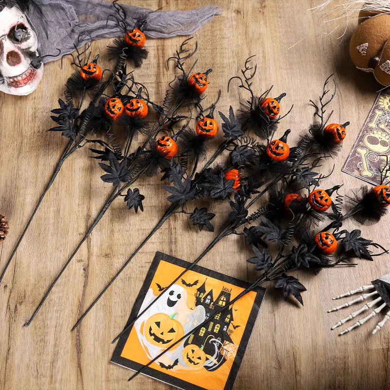Halloween Party Decor Black Horror Pumpkin Cutting Bouquet For Halloween Festival Prank Party Gift Party Furniture Decoration