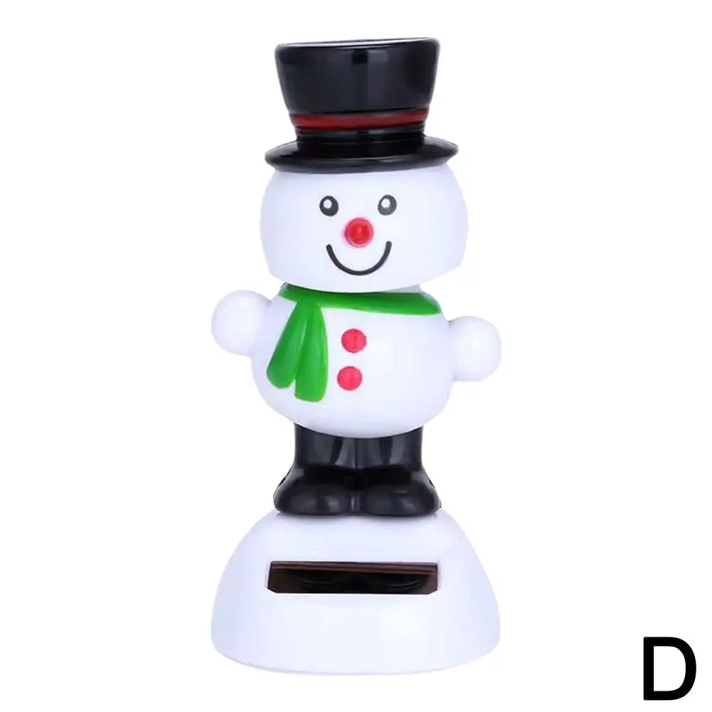 Christmas Car Decoration Solar Dancing Santa Claus Car Ornament Tree Elk Snowman Bobblehead Doll Merry Christmas Gift Accessory
