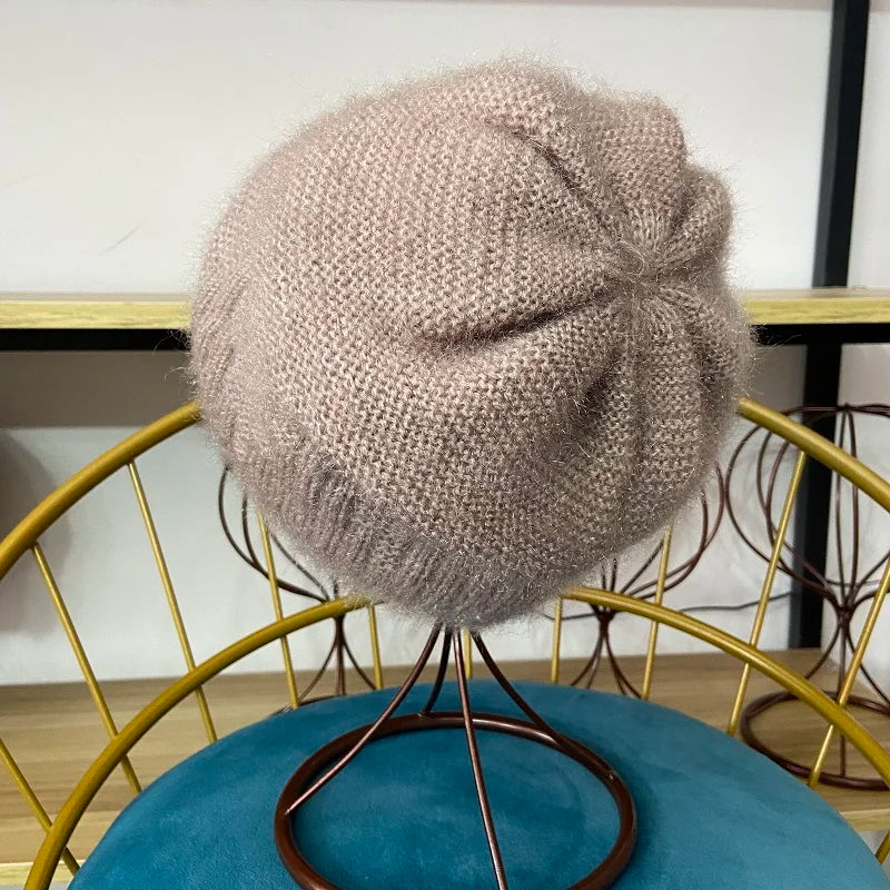 Winter Hats for Women Warm Thick Beanies Girls Outdoor Headwear Knitted Skulls Elastic New Striped Diamond Female Casual Hats