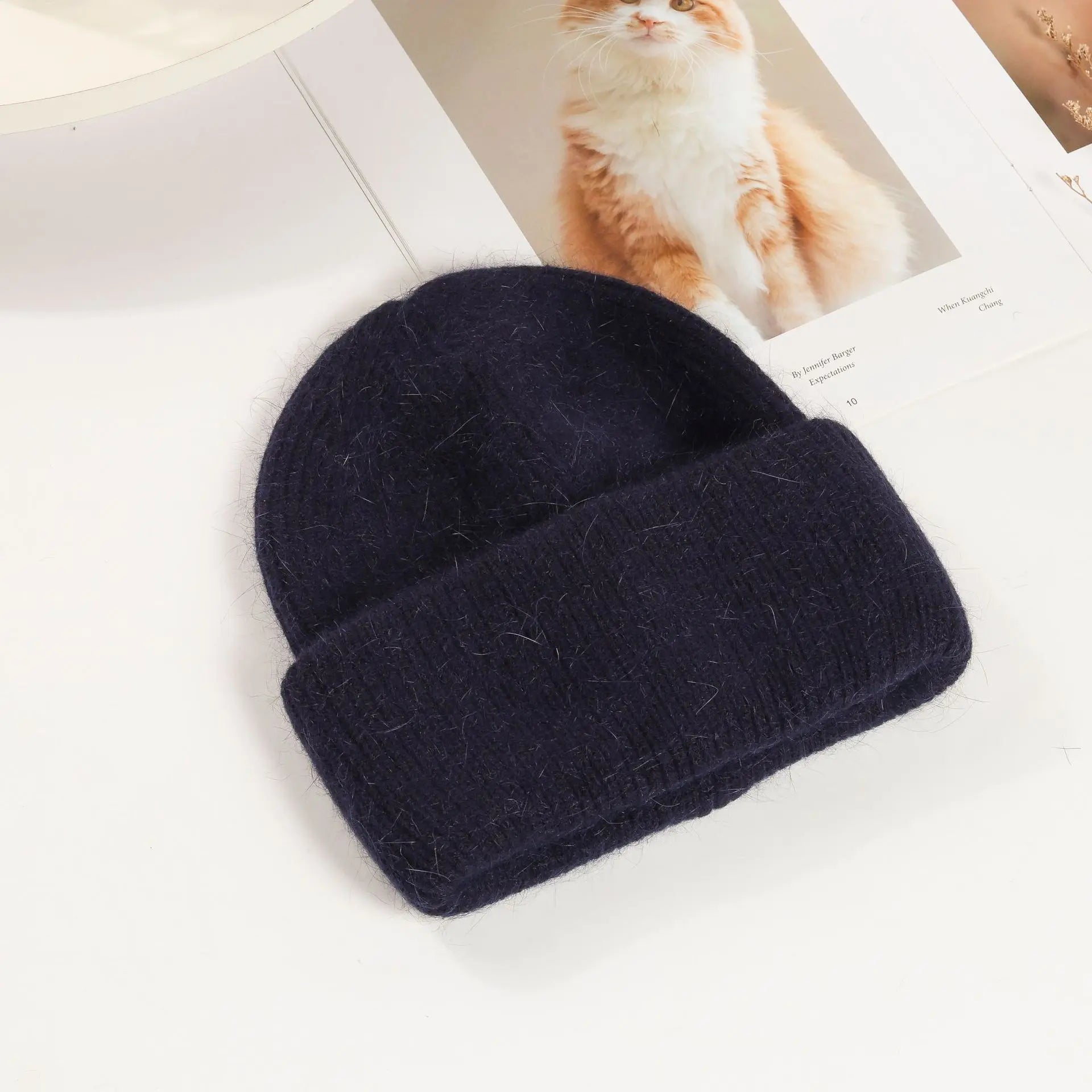 Winter Hats For Women Rabbit Fur Knitted Beanies Curled Thickened Keep Warm Bonnet Baggy Cap Female Soft Beanie Ski Cap