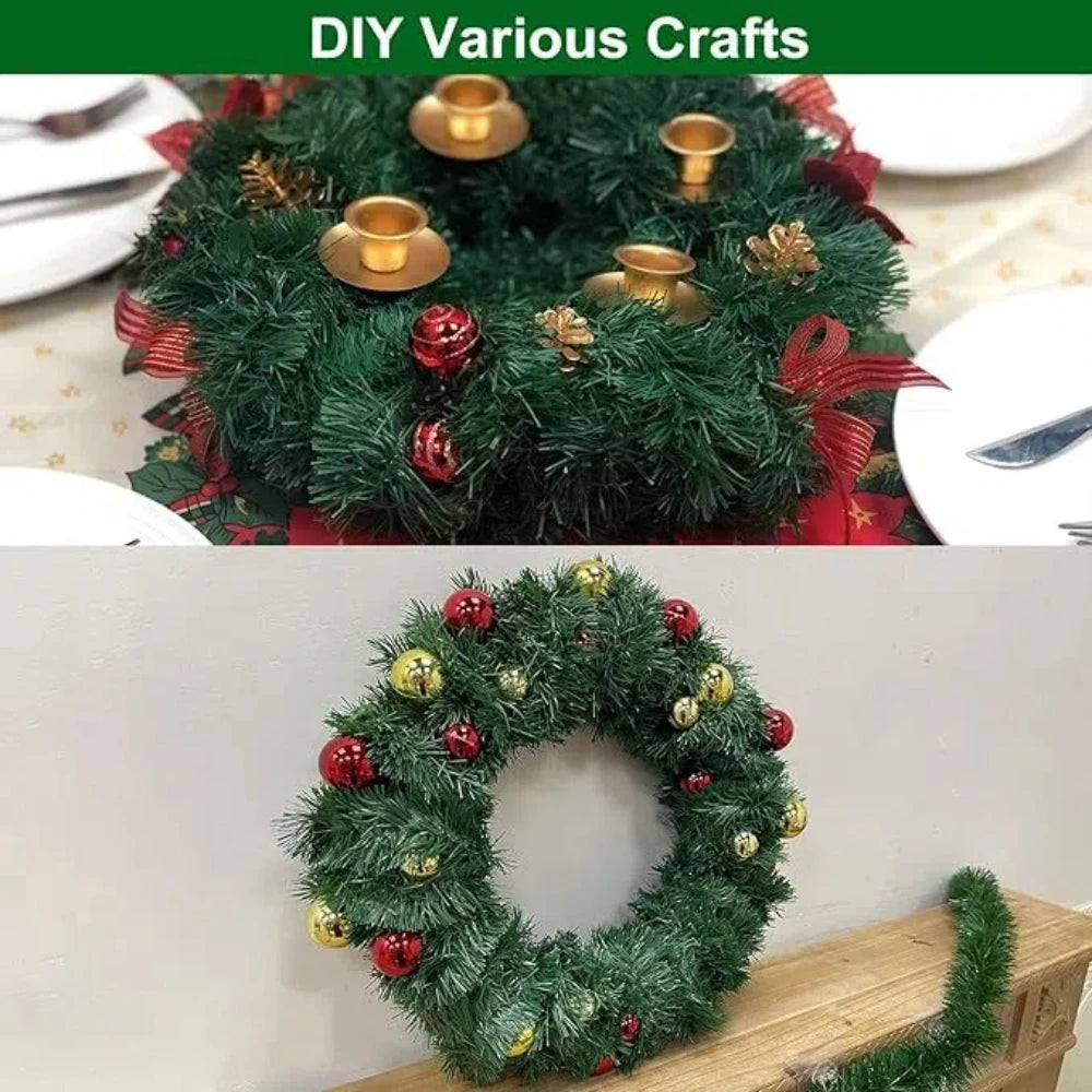 Christmas decorations Green Cane Ribbons Garland DIY Xmas Tree Ornaments Green Cane Ribbon Wreath Hanging Pendent Home Decor2024