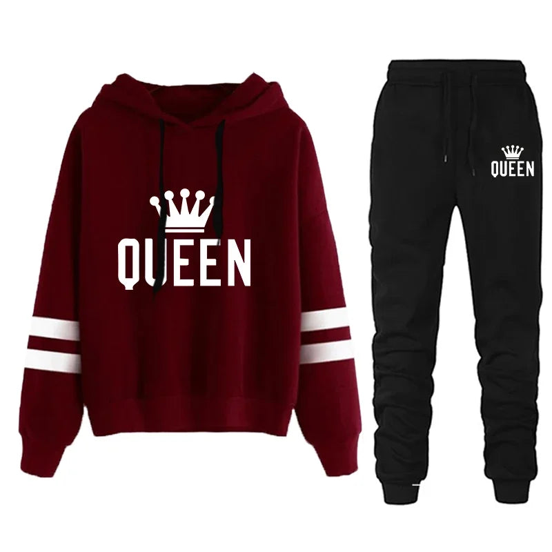 Women Sports Suit Stripe Autumn Winter 2025 Two Piece Set for Women Loose and Comfortable Casual Hoodie Daily Jogging Tracksuit