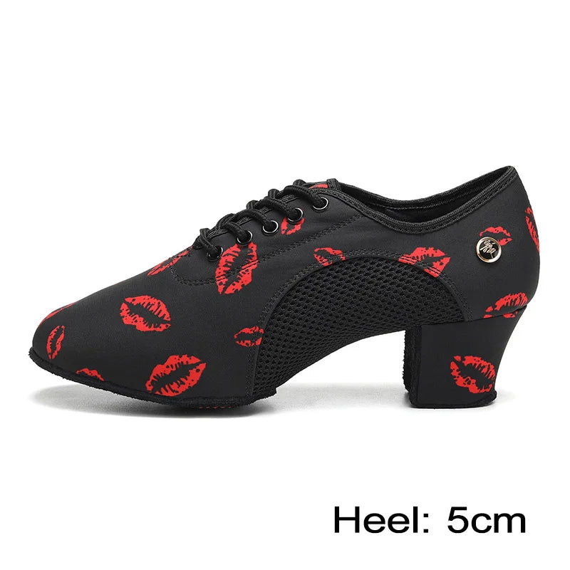 Women Dance Shoes Black Modern Ballroom Salsa Dancing Shoes Boys Latin Jazz Training Shoes Adults Tango Dance Sneakers Men