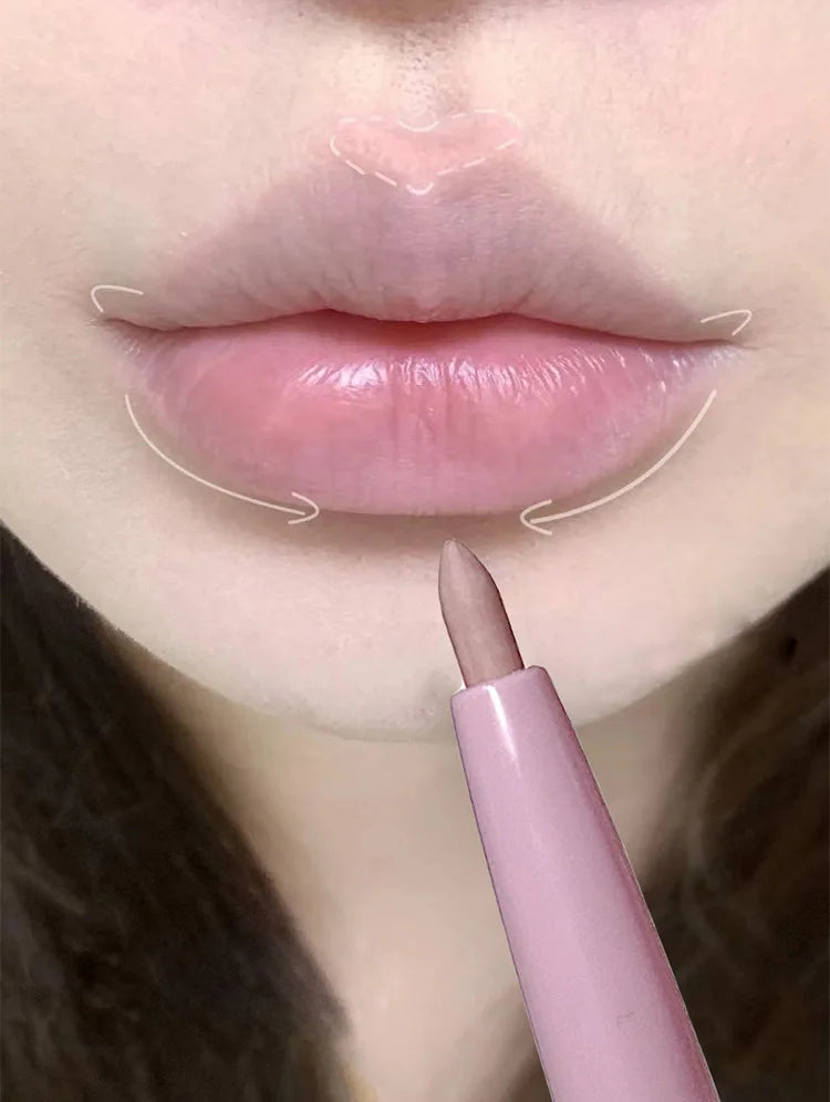 Nude Lip Liner with Lip Brush Cappuvini Korean Style Lip Makeup Long Last Velvet Matte Lipstick