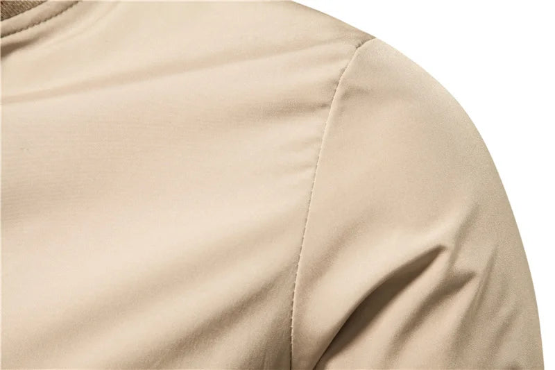 Men Jacket 2025 Spring Autumn New Solid Color Casual Loose pocket Outdoor Travel Stand Collar Top Men Work Coat Collar jacket