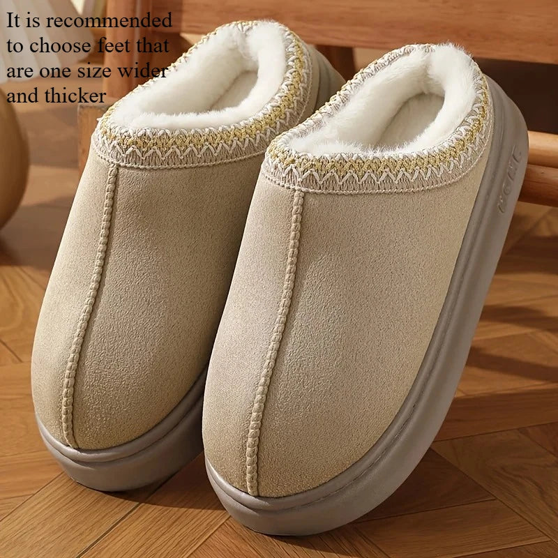 Women's Comfort Slippers Soft Sole Winter Warm Indoor Outdoor Shoes Elegant Couple Style For Home Bedroom Living Room Office