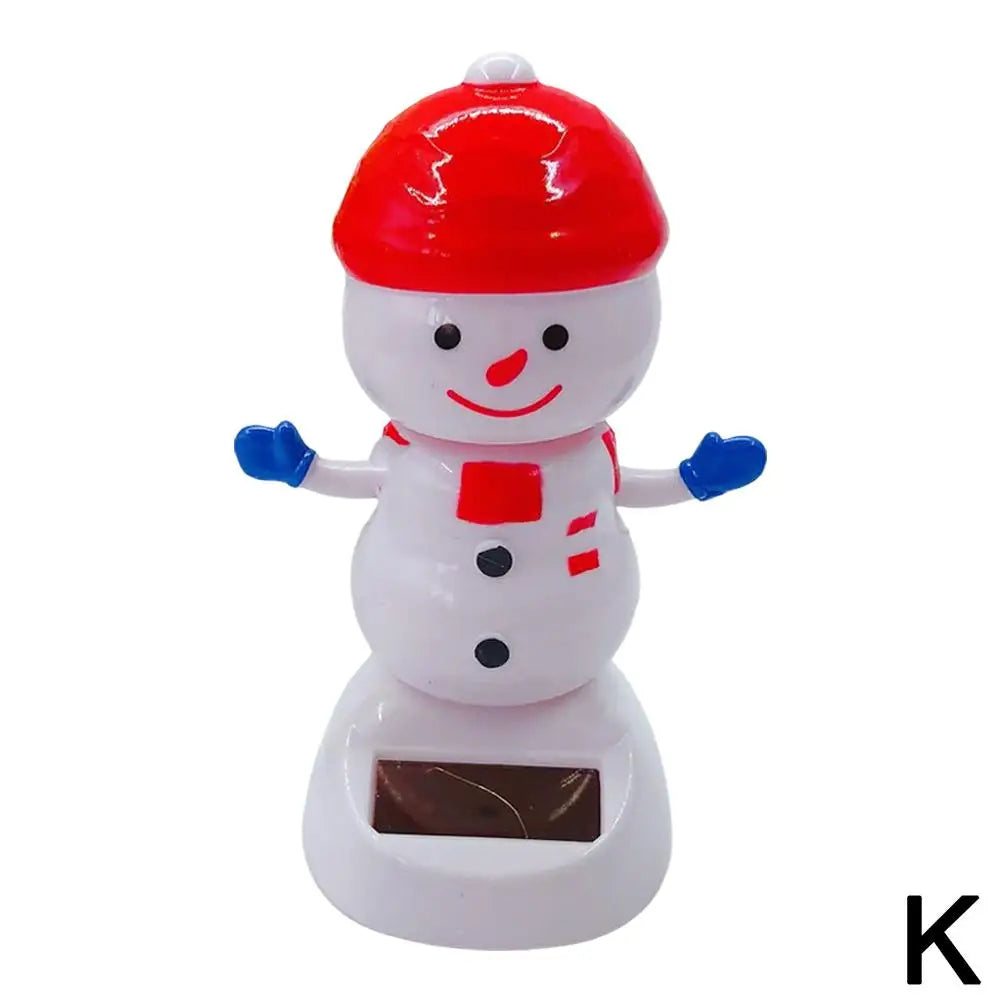 Christmas Car Decoration Solar Dancing Santa Claus Car Ornament Tree Elk Snowman Bobblehead Doll Merry Christmas Gift Accessory