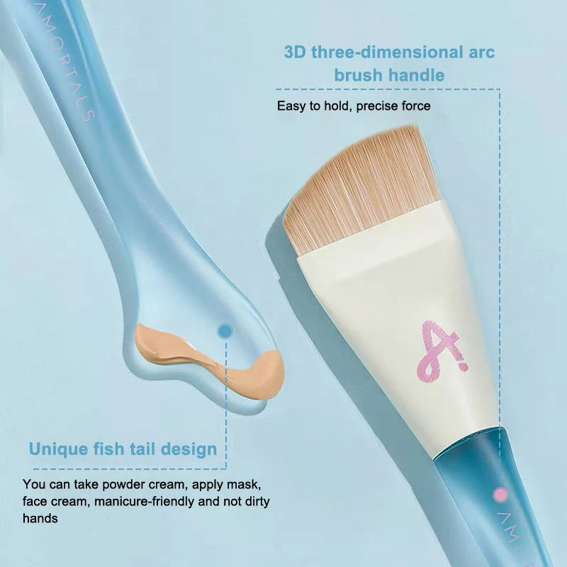 Makeup Ultra-Thin Brush Set Foundation Brush With Traceless Sponge Powder Soft Puff Angled Head Makeup Brush Beauty Tool