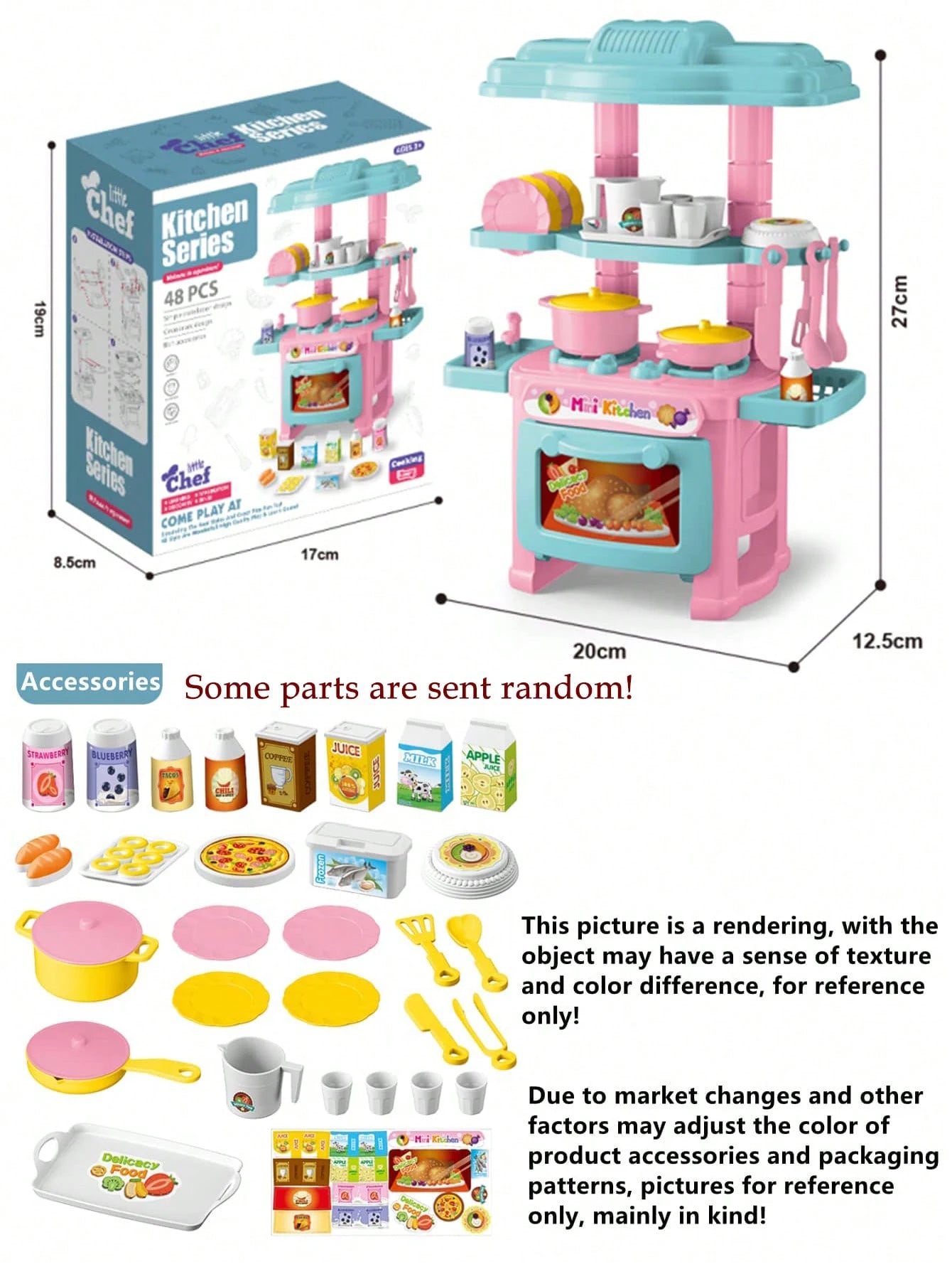 Miniature Kitchen Cooking Set Kid Toys, Food Drink Pop Cans Pretend Play Mini Kitchen Game Accessories Set House Games Gifts