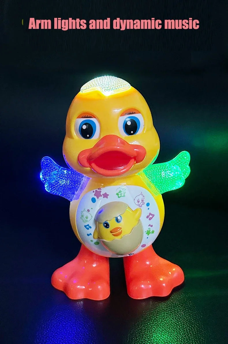 Electronic Toys Dancing Duck Funny Blink Eyes Flashing Light Shake The Body Cute Musical Cartoon Animal Educational Toy Kid Gift