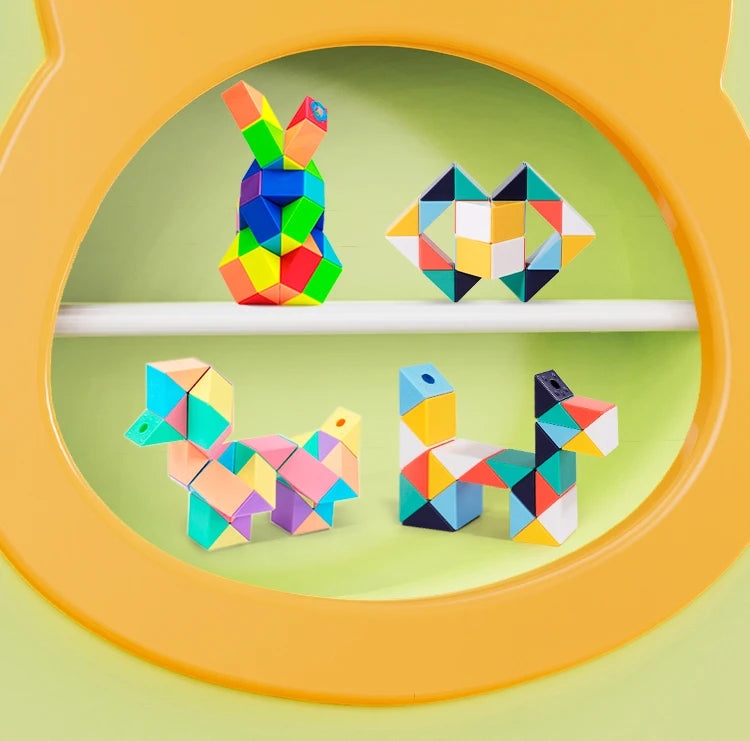 3D Puzzle Fidget Toys Transformable Cube Kid Education Toys Cubo Magico 24-72 Segments Magic Rule Snake Speed Cubes Toys for Kid