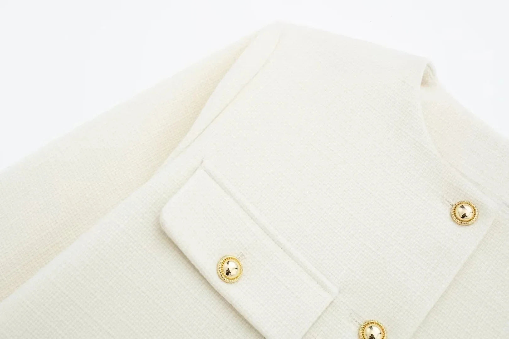 Women Elegant Cropped Jacket 2025 Women's Fashion Jacket O-Neck Long Sleeved Flip Pocket Coat Female Casual Outwear Tops