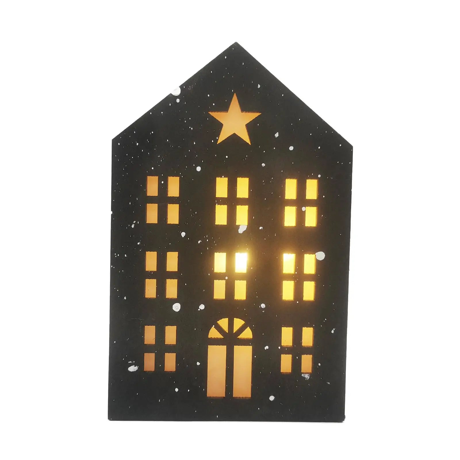 Christmas Glowing House Wooden Crafts Wooden Cabin House Shape Lighting Ornaments Office Desk Bookshelf Decorations