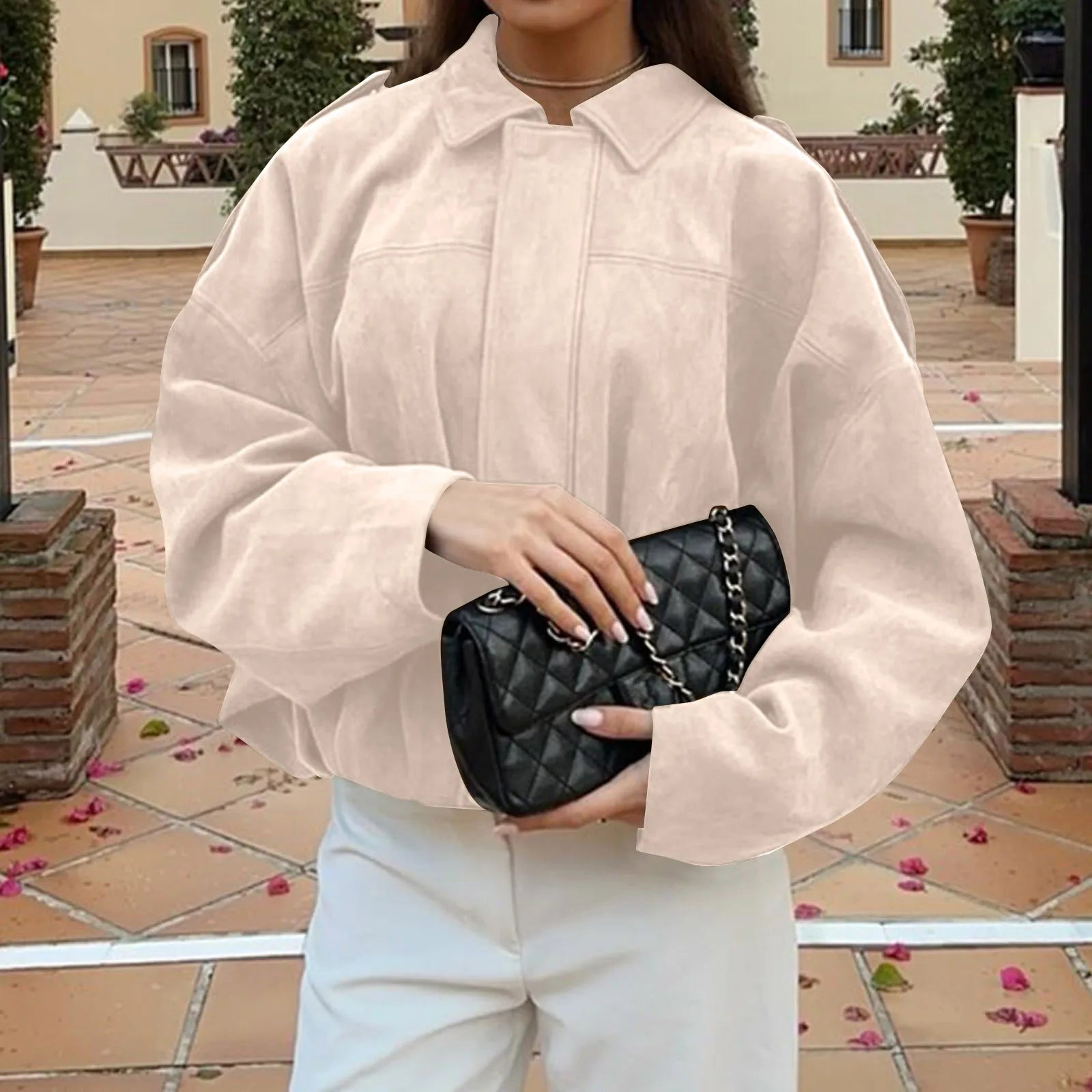 Women's Jackets Coat Fashion Turn-down Collar Long Sleeve Loose Coats Vintage Female Outerwear Chic Street Youth Jackets Tops