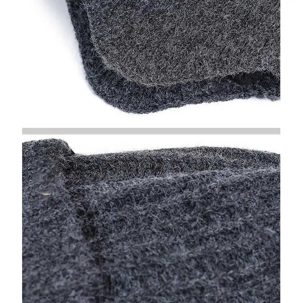 Winter Hat for Men Thermal Warm Knit Beanie with Ear Flaps for Cold Weather, Thick Fleece Lined Ski Cap for Dad Grandpa