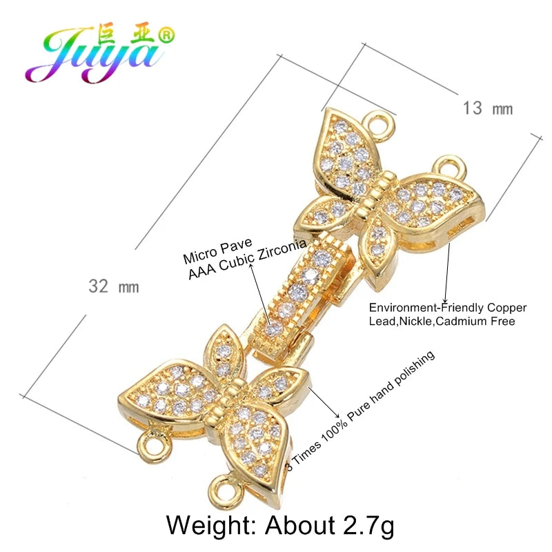 Juya 18K Gold Silver Plated Wedding Decorations Connect Fastener Closure Clasps Accessories For DIY Beads Pearls Jewelry Making