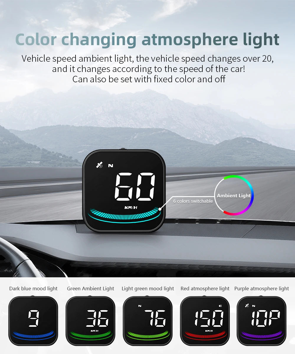 AD G4 GPS Smart Gauge Head Up Display LED Auto Speedometer With Alarm Reminder KMH MPH Compass  Car Accessories for All Car