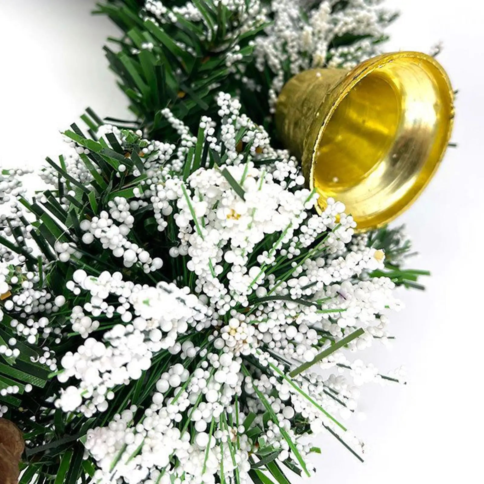 Christmas Wreath 30cm Holiday Decor with Berries Bow Bells Artificial Greenery Garland for Door Window Wall Christmas Decoration