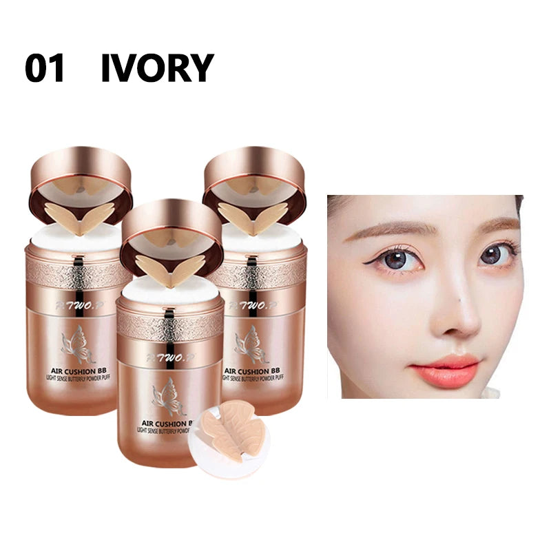 Air Cushion BB Cream Butterfly Powder Puff Moisturizing Foundation Concealer Whitening Oil-control Waterproof Makeup Cosmetics