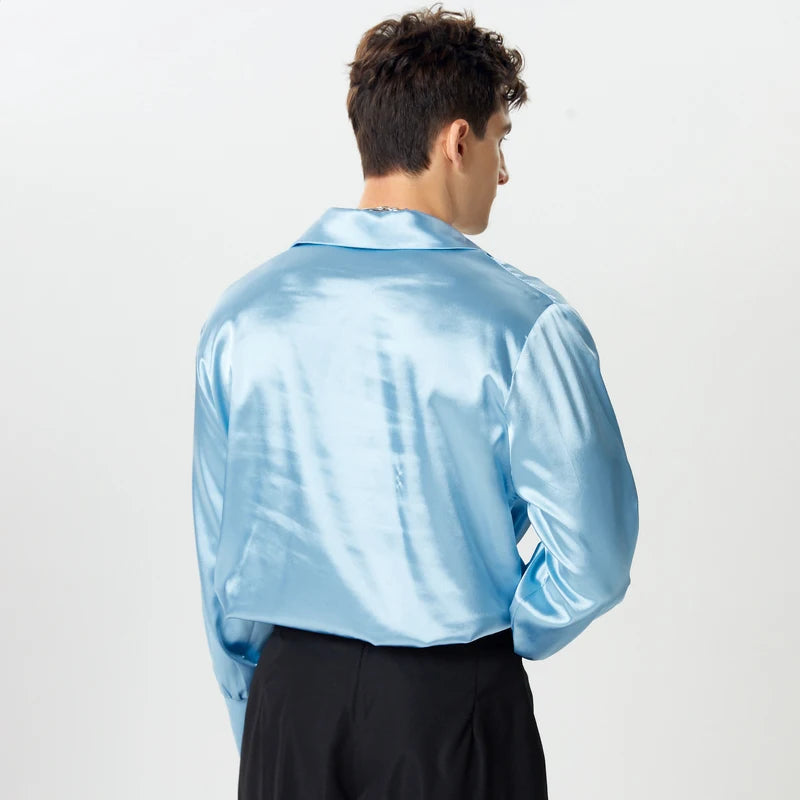 Men Shirts Casual Stylish Style Tops INCERUN Men's Shirts Sexy Male Solid Color V Neck Long Sleeve Fashion Men Clothing 2025