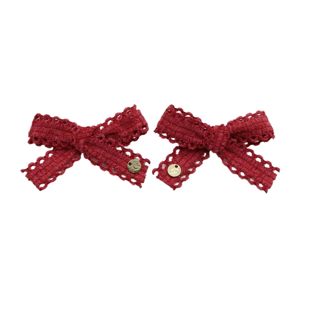 AP New winter Wine Ruby floral bow elegant headband fashion children hairband hair accessories baby clip OEM