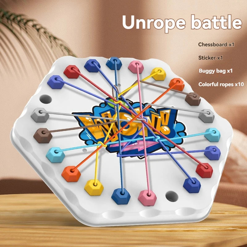 Kid Rope Knots Puzzle Board Game Color Line Twisted Connected Ropes  Table Game Parent Child Interactive Toy Birthday Present