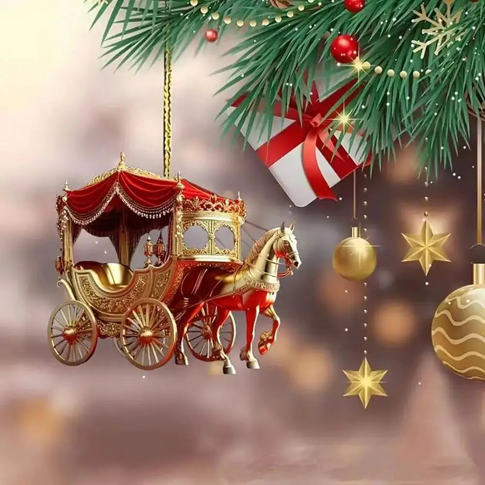 Festive Home Decor Durable Christmas Decoration Festive Christmas Sleigh Carriage Ornaments for Winter Home Decor Traditional