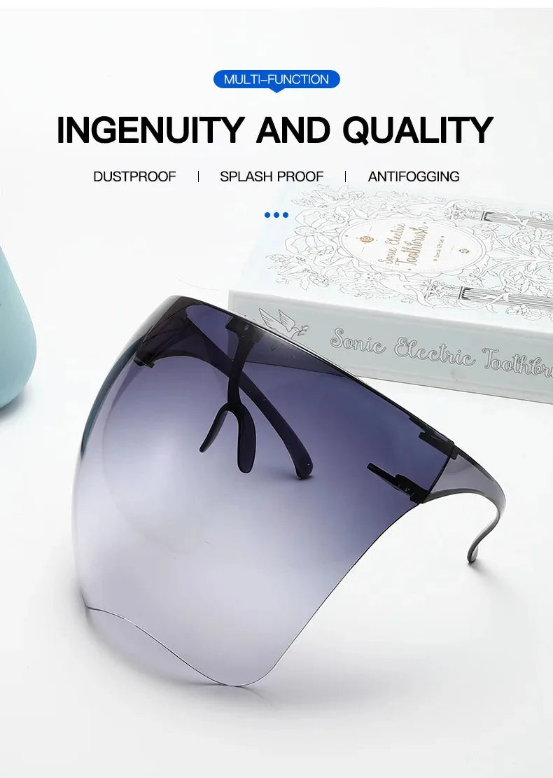 Sunglasses Women Men Protective Faceshield Glasses Goggles Full Face Covered Spherical Lens Anti-Spray Safety Cycling Sunglasses