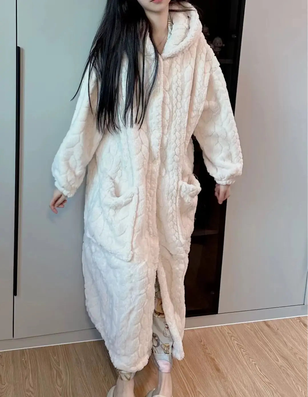 2025 Winter Robe For Women Sweet Elegant Jacquard Fashion Homewear Sleepwear Loungewear Christmas Night Warm Comfy Long Bathrobe